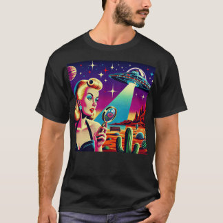 Retro UFO Pin-Up T-Shirt Tシャツ
