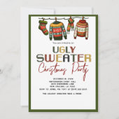 Retro Ugly Christmas Sweater Holiday Party  招待状 (正面)