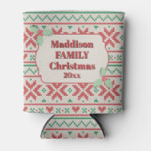 Retro Ugly Christmas Sweater in Off-White 缶クーラー (正面)