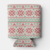 Retro Ugly Christmas Sweater in Off-White 缶クーラー (裏面)