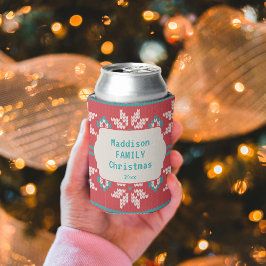 Retro Ugly Christmas Sweater Nordic Red Blue 缶クーラー