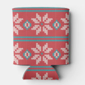 Retro Ugly Christmas Sweater Nordic Red Blue 缶クーラー (裏面)