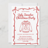 Retro Ugly Christmas Sweater Party 招待状 (正面)