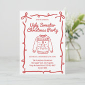 Retro Ugly Christmas Sweater Party 招待状 (スタンド正面)