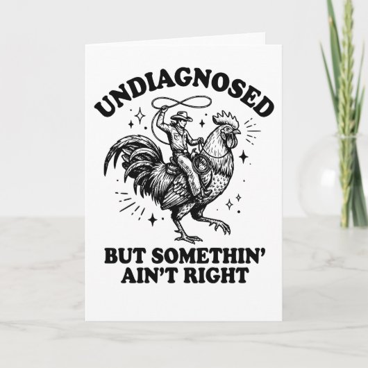 Retro Undiagnosed Somethin Aint Right Rooster  カード (正面)