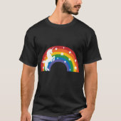 Retro Unicorn and Rainbow retro boy Tシャツ (正面)
