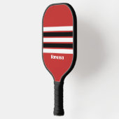 Retro Urban Zebra Across Striping with Name ピックルボールラケット (左)
