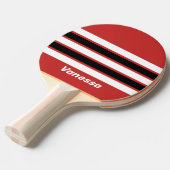 Retro Urban Zebra Across Striping with Name 卓球ラケット (正面アングル)