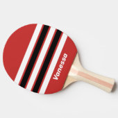 Retro Urban Zebra Across Striping with Name 卓球ラケット (横)