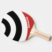 Retro Urban Zebra Circle Stripe with Name 卓球ラケット (横)