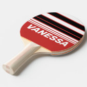 Retro Urban Zebra Horizon Striping with Name 卓球ラケット (正面アングル)