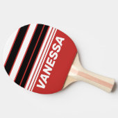 Retro Urban Zebra Horizon Striping with Name 卓球ラケット (横)