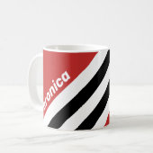 Retro Urban Zebra Stripes with Name コーヒーマグカップ (正面左)