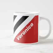 Retro Urban Zebra Stripes with Name ジャンボコーヒーマグカップ (右)