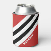 Retro Urban Zebra Stripes with Name 缶クーラー (缶正面)