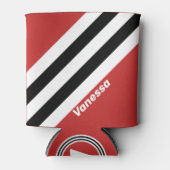 Retro Urban Zebra Stripes with Name 缶クーラー (正面)