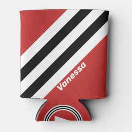 Retro Urban Zebra Stripes with Name 缶クーラー