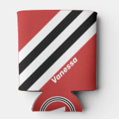 Retro Urban Zebra Stripes with Name 缶クーラー (裏面)