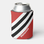 Retro Urban Zebra Stripes with Name 缶クーラー (缶裏面)