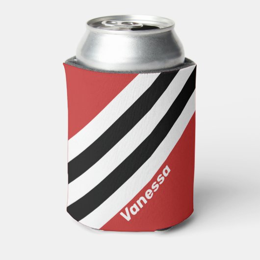 Retro Urban Zebra Stripes with Name 缶クーラー (缶裏面)