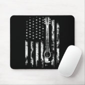 Retro Us Flag Acoustic Guitar Distressed Patriotic マウスパッド (マウス)