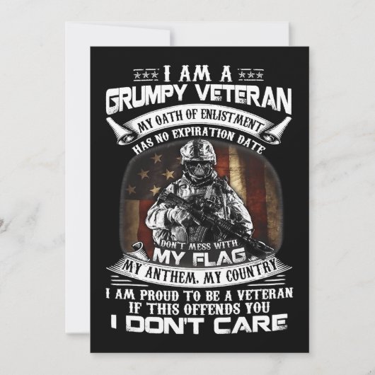 Retro US Flag Veteran Day Dont Mess With My Flag P 招待状 (正面)