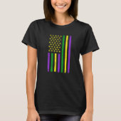 Retro US Mardi Gras Flag Mardi Gras American Men W Tシャツ (正面)