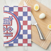 Retro USA 250th Anniversary Marquee Sign 1776-2026 キッチンタオル (四つ折り)