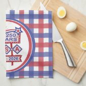 Retro USA 250th Anniversary Marquee Sign 1776-2026 キッチンタオル (四つ折り)
