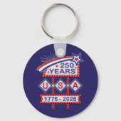 Retro USA 250th Anniversary Marquee Sign 1776-2026 キーホルダー (裏面)