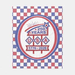 Retro USA 250th Anniversary Marquee Sign 1776-2026 フリースブランケット