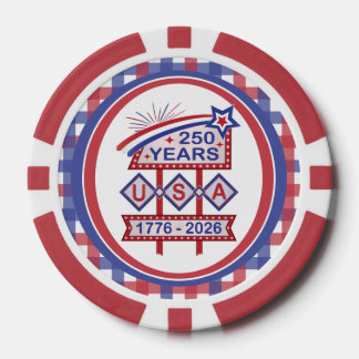 Retro USA 250th Anniversary Marquee Sign 1776-2026 ポーカーチップ