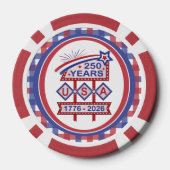 Retro USA 250th Anniversary Marquee Sign 1776-2026 ポーカーチップ (裏面)