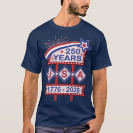 Retro USA 250th Anniversary Marquee Sign 1776-2026 Tシャツ