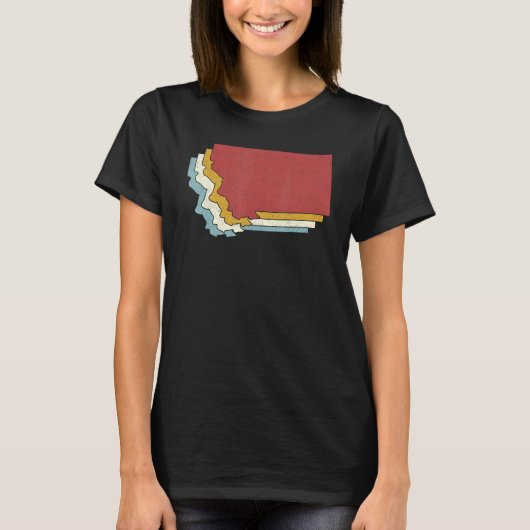 Retro USA State   Vintage Map Montana Tシャツ (正面)