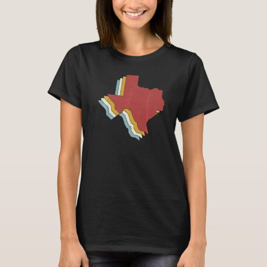 Retro USA State  Vintage Map Texas Tシャツ (正面)