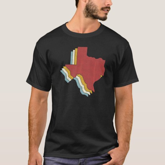 Retro USA State Vintage Map Texas Tシャツ (正面)