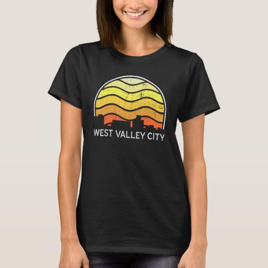 Retro Utah West Valley City Visitors Skyline Vinta Tシャツ (正面)