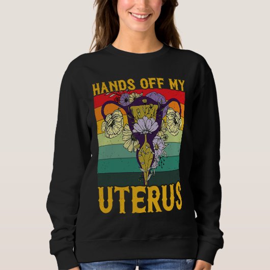 Retro Uterus Support Hysterectomy Recovery Product スウェットシャツ (正面)