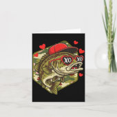 Retro Valentine B Fishing Camo Fisherman Valentine カード (正面)