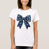 Retro Valentine Bow Denim  Tシャツ (正面)