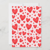 Retro Valentine Bridal Shower Red Pink 招待状 (裏面)