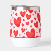 Retro Valentine Hearts Wedding Red Pink (右面)