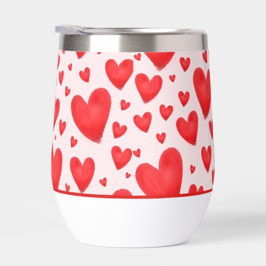 Retro Valentine Hearts Wedding Red Pink (右面)