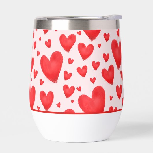 Retro Valentine Hearts Wedding Red Pink (左面)