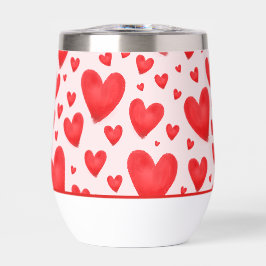 Retro Valentine Hearts Wedding Red Pink