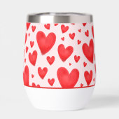 Retro Valentine Hearts Wedding Red Pink (背面)