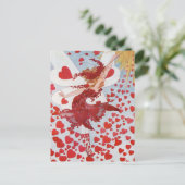 Retro Valentine’s fairy - Romantic read hearts シーズンポストカード (スタンド正面)