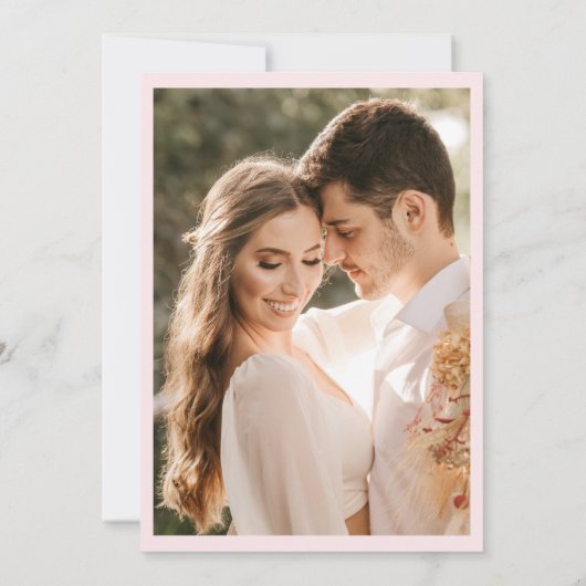 Retro Valentine Wedding Photo Red Pink 招待状 (裏面)