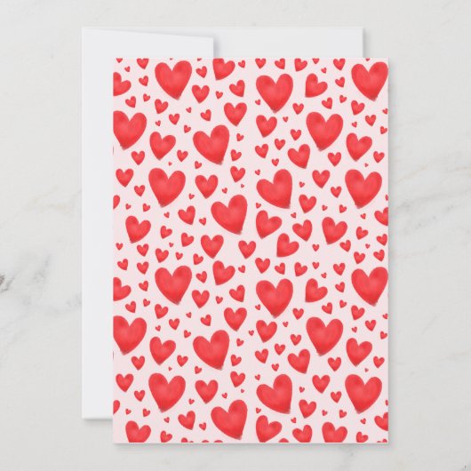 Retro Valentine Wedding Red Pink 招待状 (裏面)